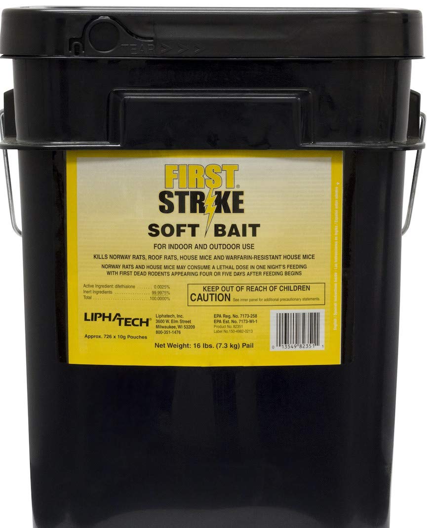 LIPHA TECH pail front view showing label and 16 lb capacity, clear product ID