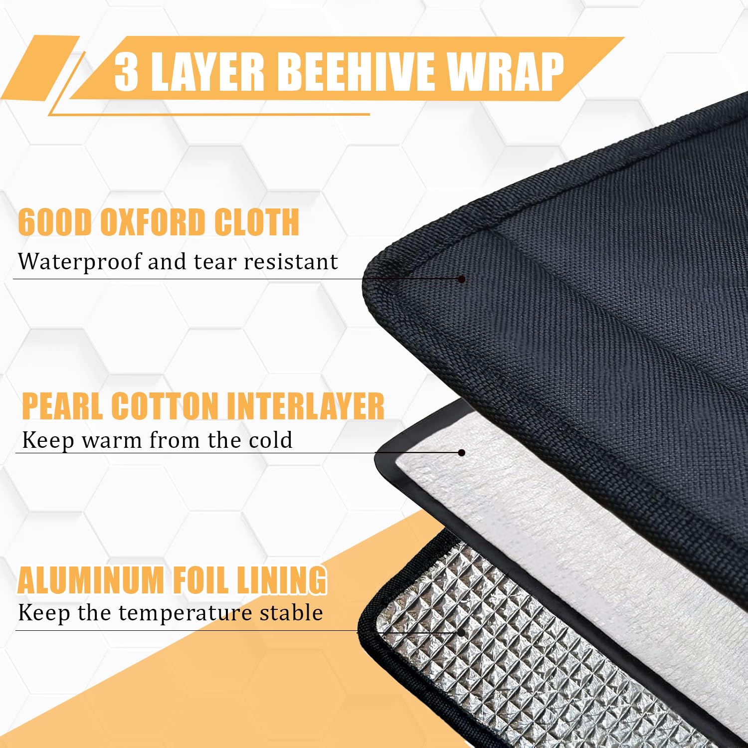 LipLopBest wrap installed on an 8-frame hive demonstrating windproof protection