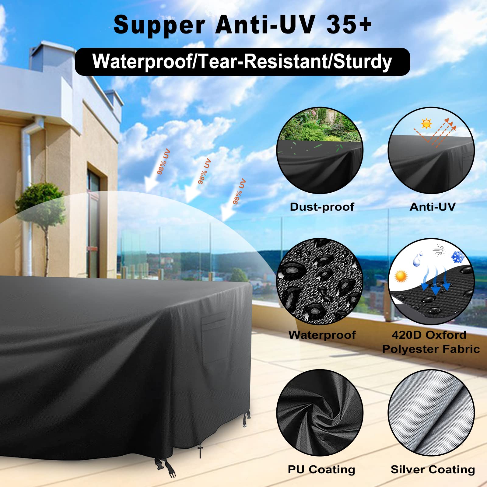 Lipneaed drawcord and buckle secure cover against wind benefit
