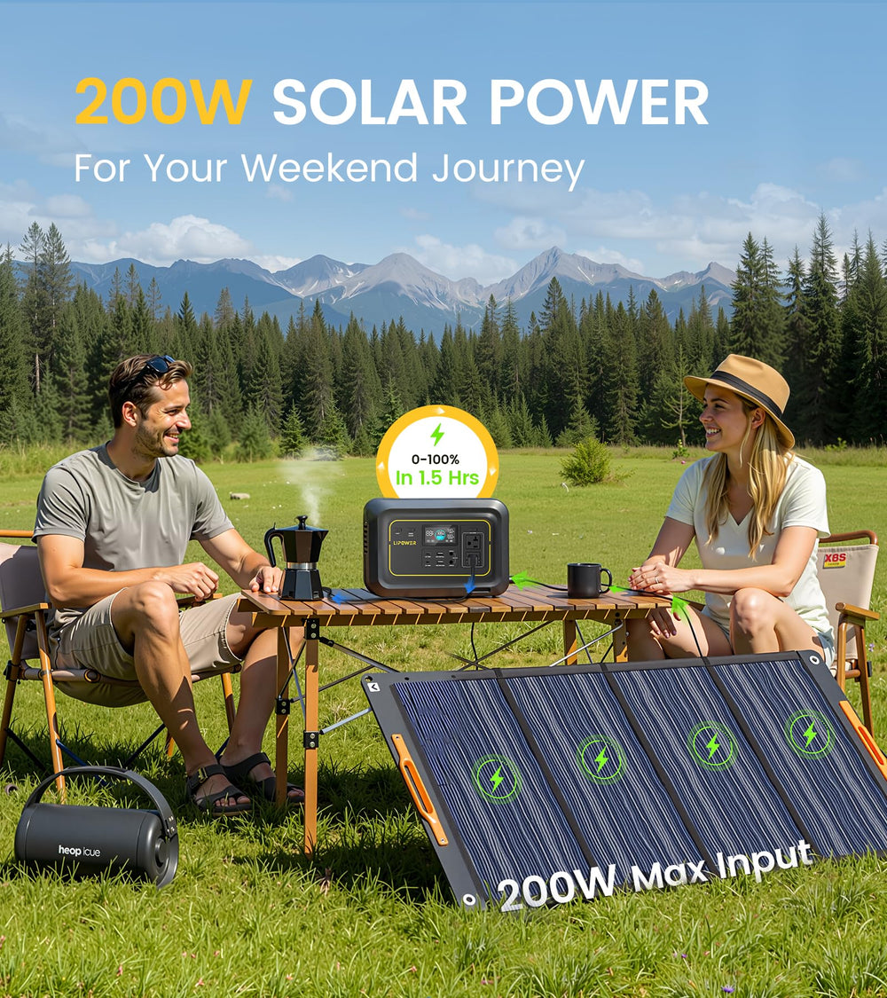 LIPOWER TP300V2 hooked to solar panel demonstrating fast solar recharge