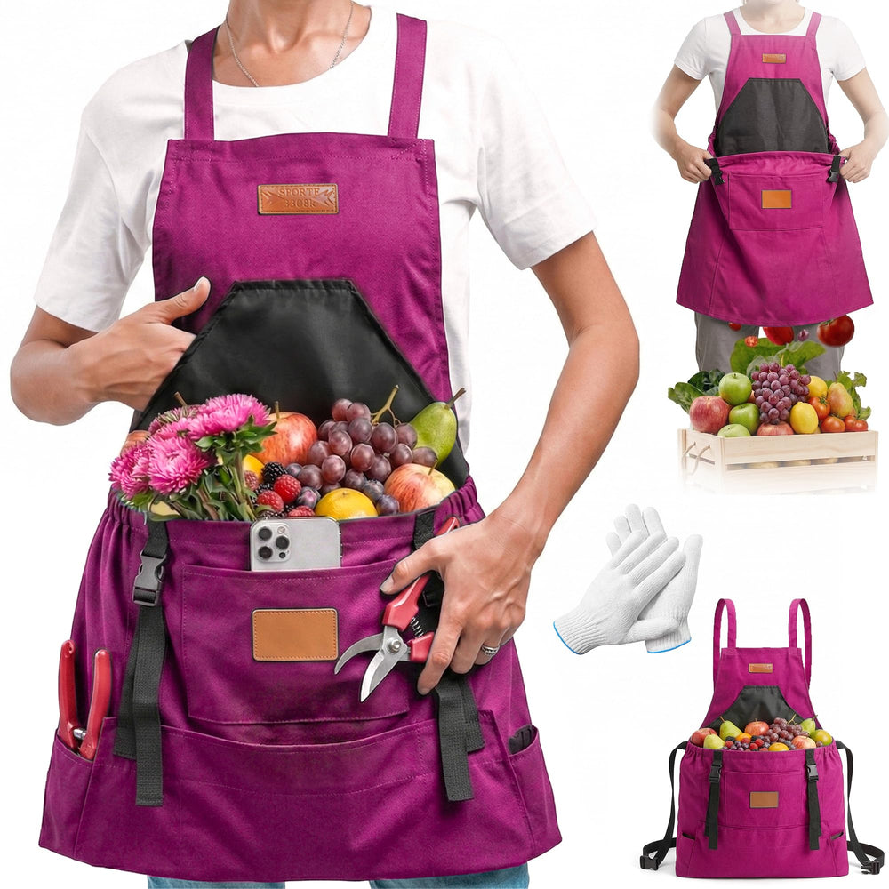 LISINUO apron front view showing full pouch and quick access benefit