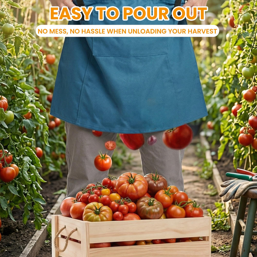 LISINUO apron quick-release bottom open for fast emptying while harvesting