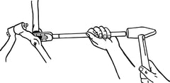Lisle kit in use separating a ball joint demonstrating controlled leverage
