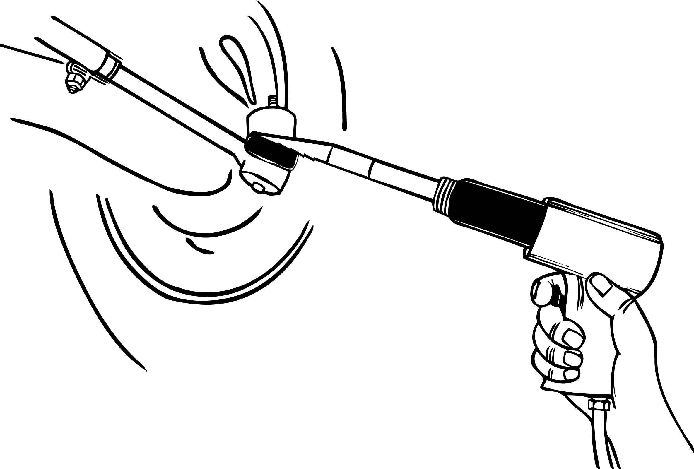 Lisle threaded fork and handle junction showing easy interchangeability