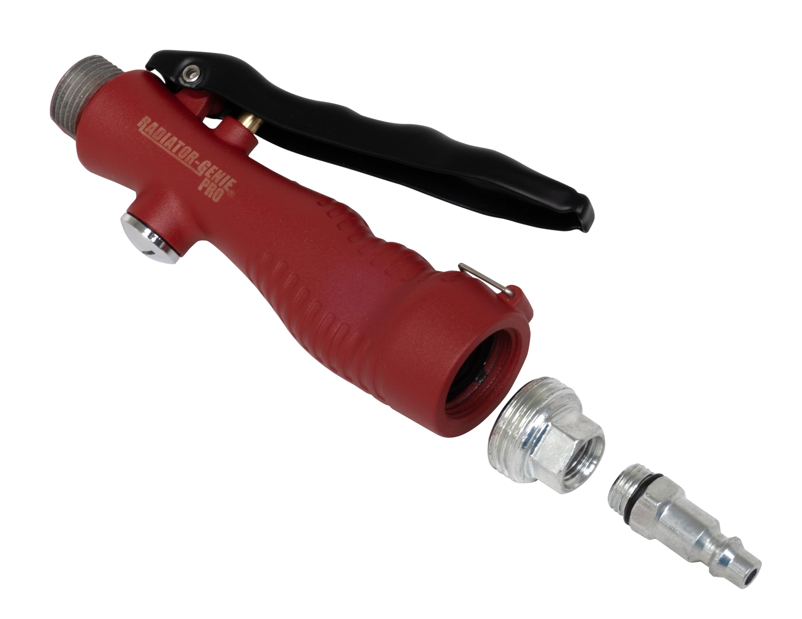 Lisle Radiator Genie Pro hose and two-piece plug detail, adaptable for air or garden hose