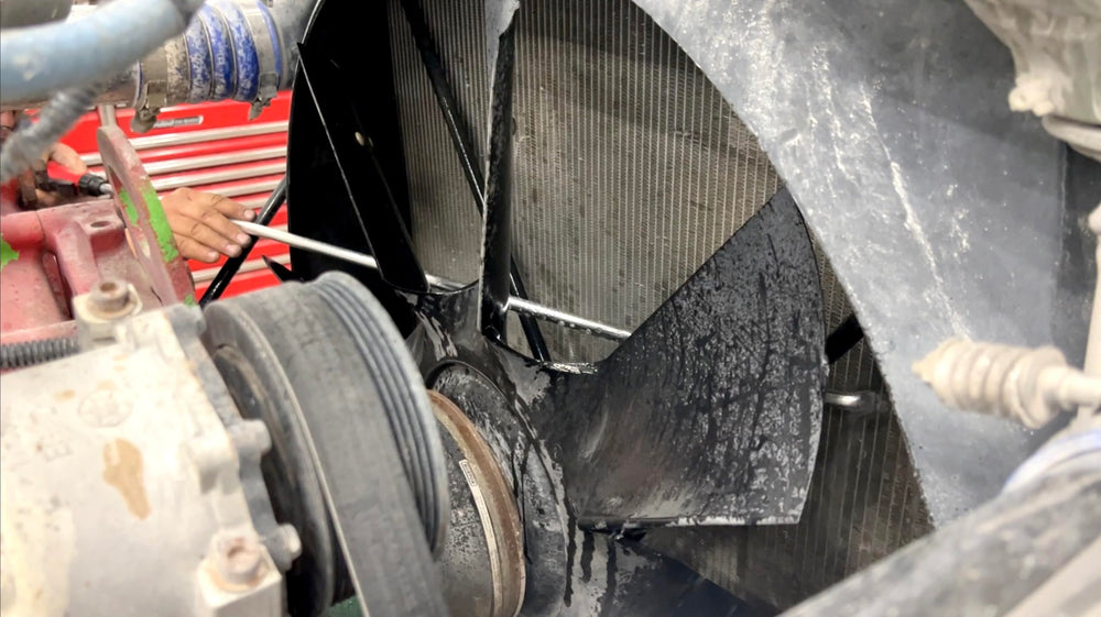Lisle Radiator Genie Pro in use cleaning a radiator fin, improves airflow and cooling