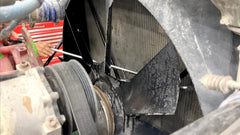 Lisle Radiator Genie Pro in use cleaning a radiator fin, improves airflow and cooling