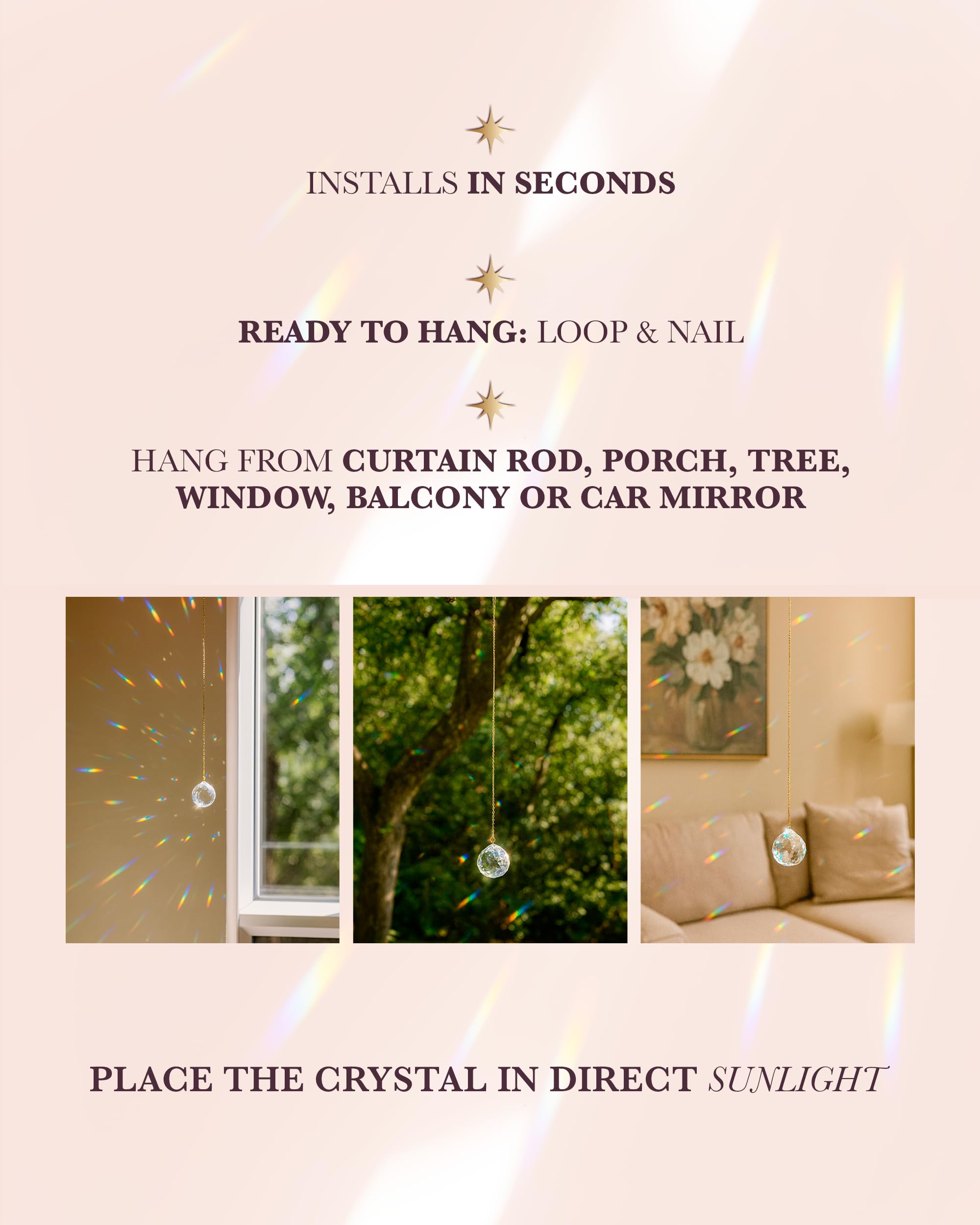 LISS suncatcher held in a hand showing 40mm scale and portable keepsake convenience