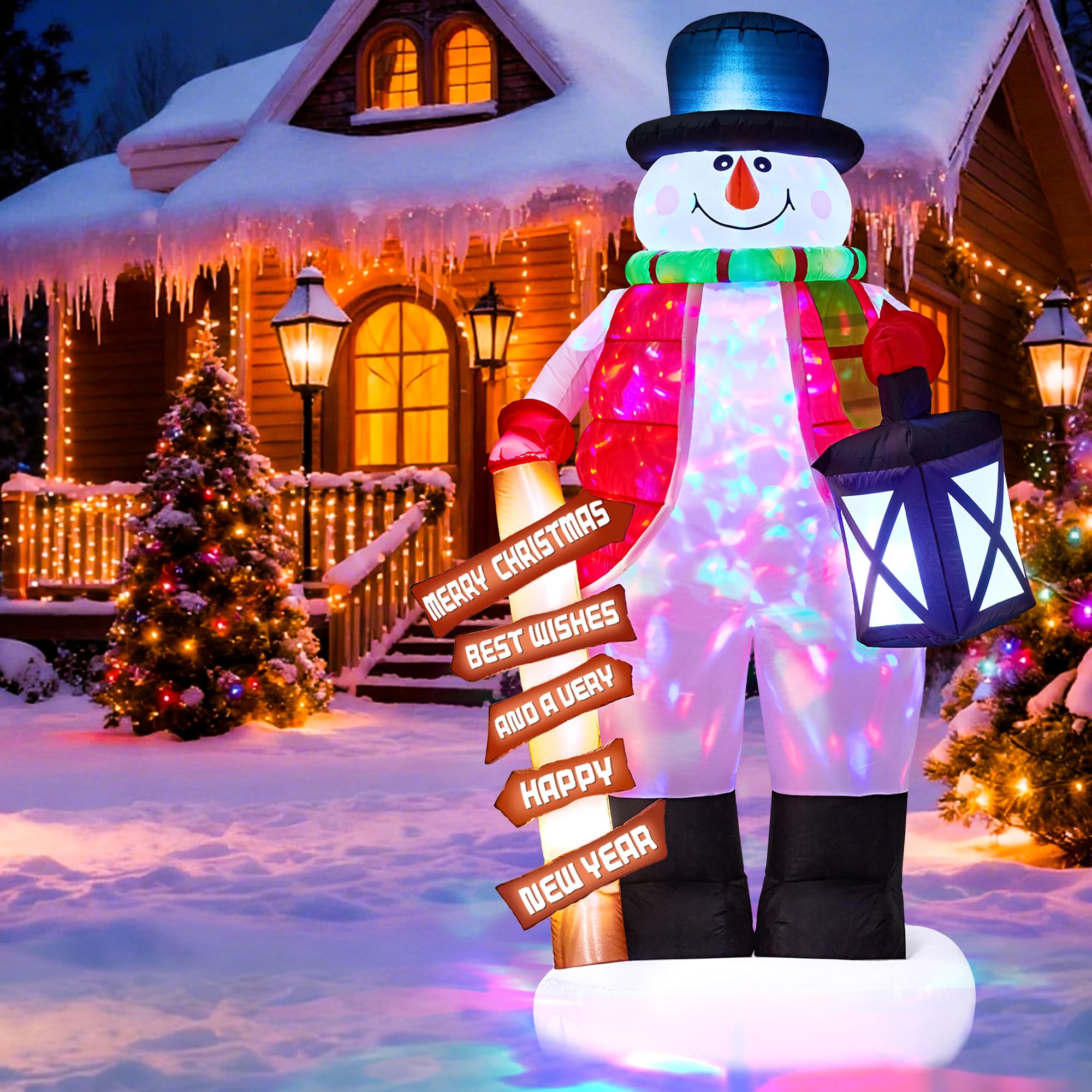 Litake snowman as family photo backdrop enhancing holiday memories