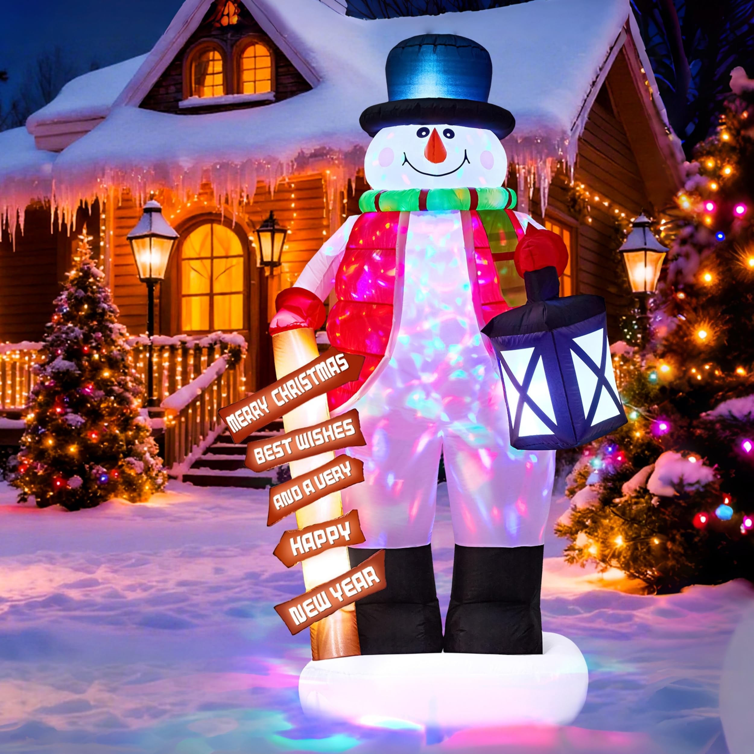 Litake snowman front view showing friendly face and benefit of curb appeal