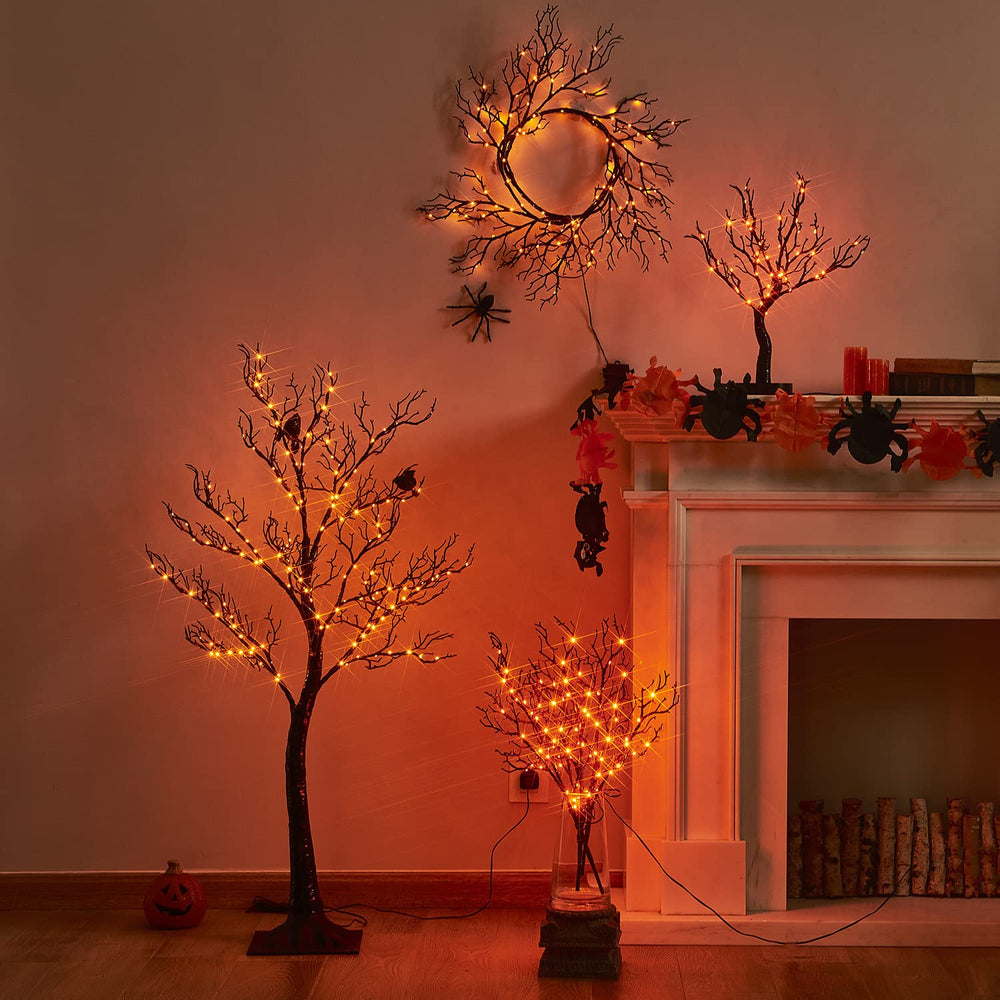 LITBLOOM tree on porch creating spooky entryway ambiance and curb appeal