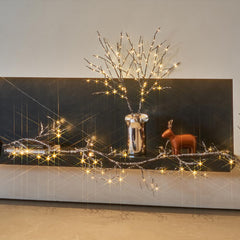 LITBLOOM styled in a vase on a mantel for elegant seasonal decor