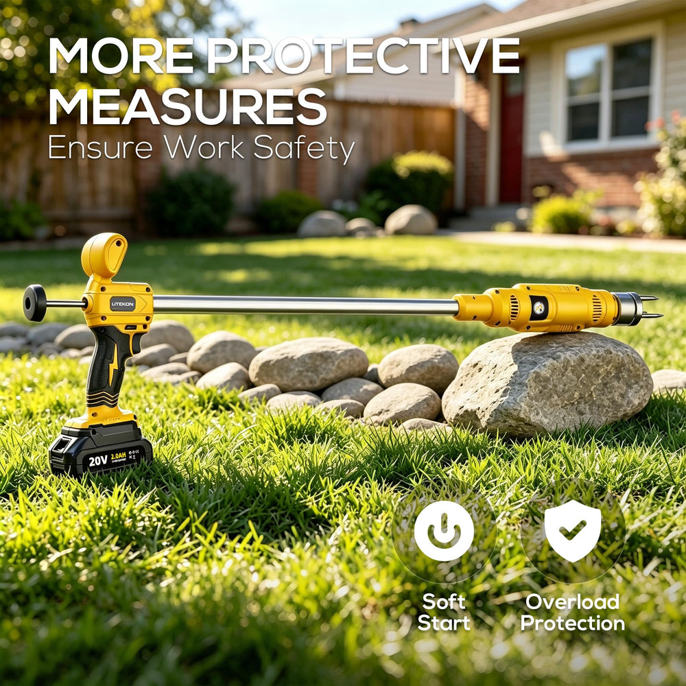 LITEKON in a yard setting illustrating efficient, low-effort weed control