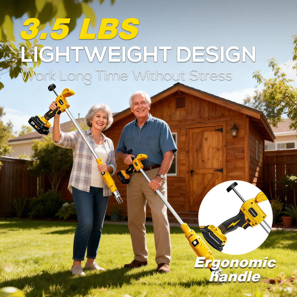 LITEKON one-button ejection clearing pulled weeds for hands-free cleanup