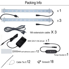 Litever mounting clips and extension cables displayed for fast DIY installation benefit