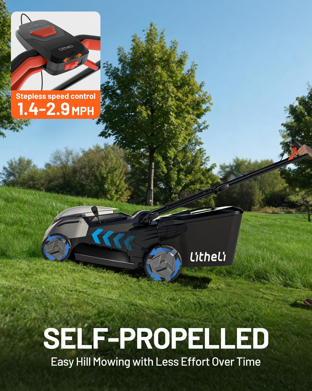 LiTHELi two 5.0Ah batteries installed showing extended runtime benefit