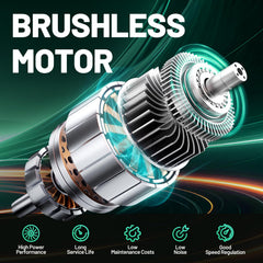 LiTHELi close-up of blade and deck showing brushless motor efficiency benefit