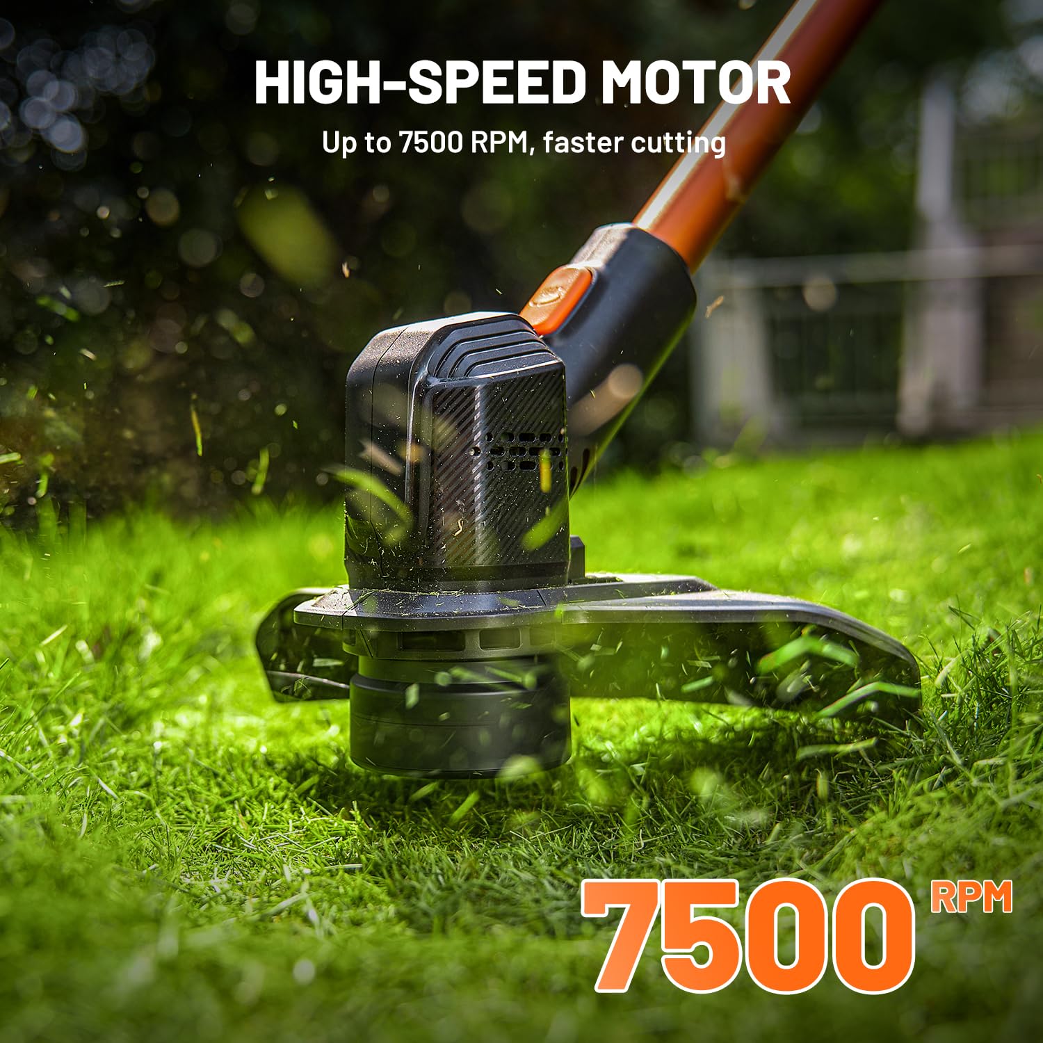 LiTHELi converted to edger mode cutting a lawn border for crisp edges benefit
