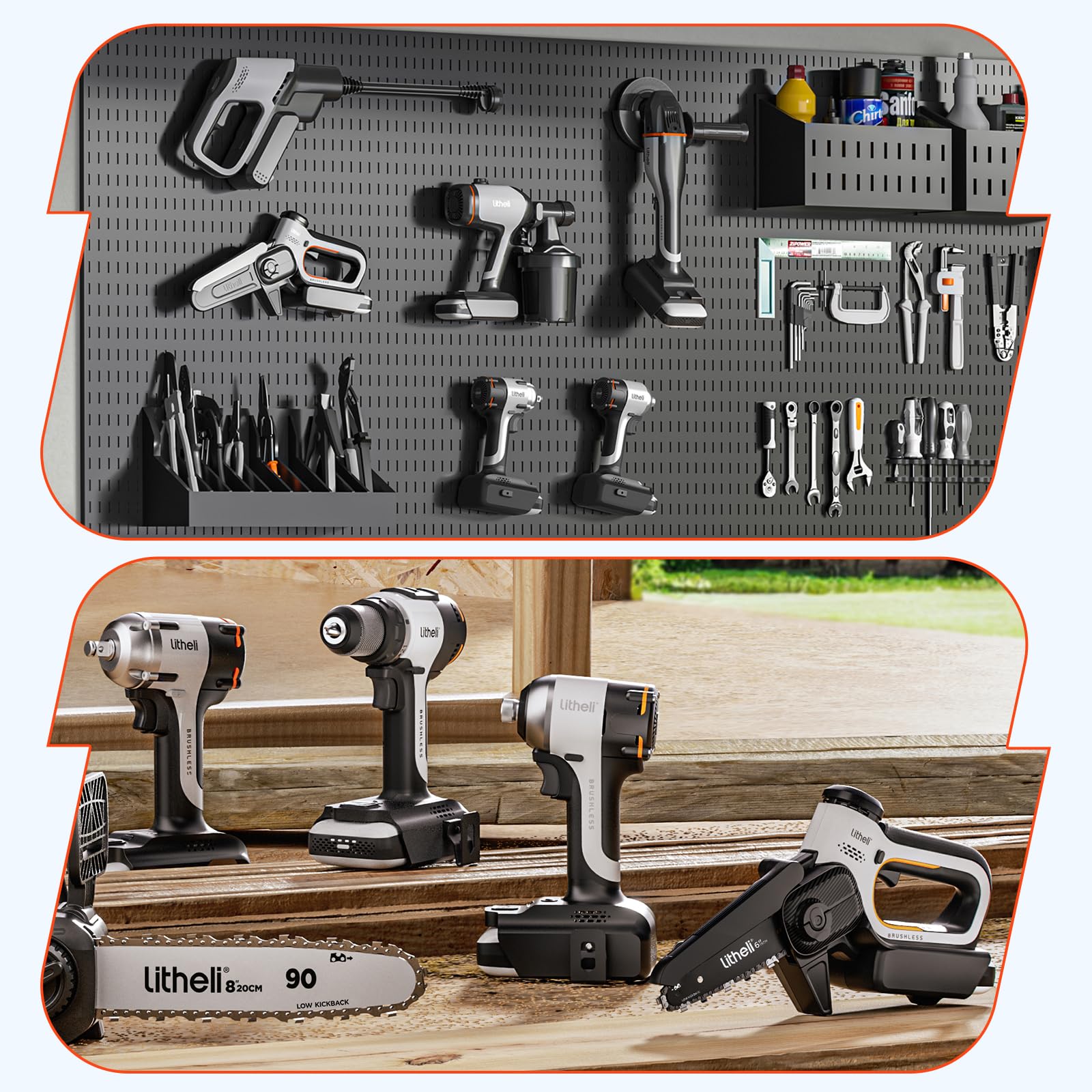 LiTHELi ergonomic handle texture showing rubber grip and reduced vibration benefit