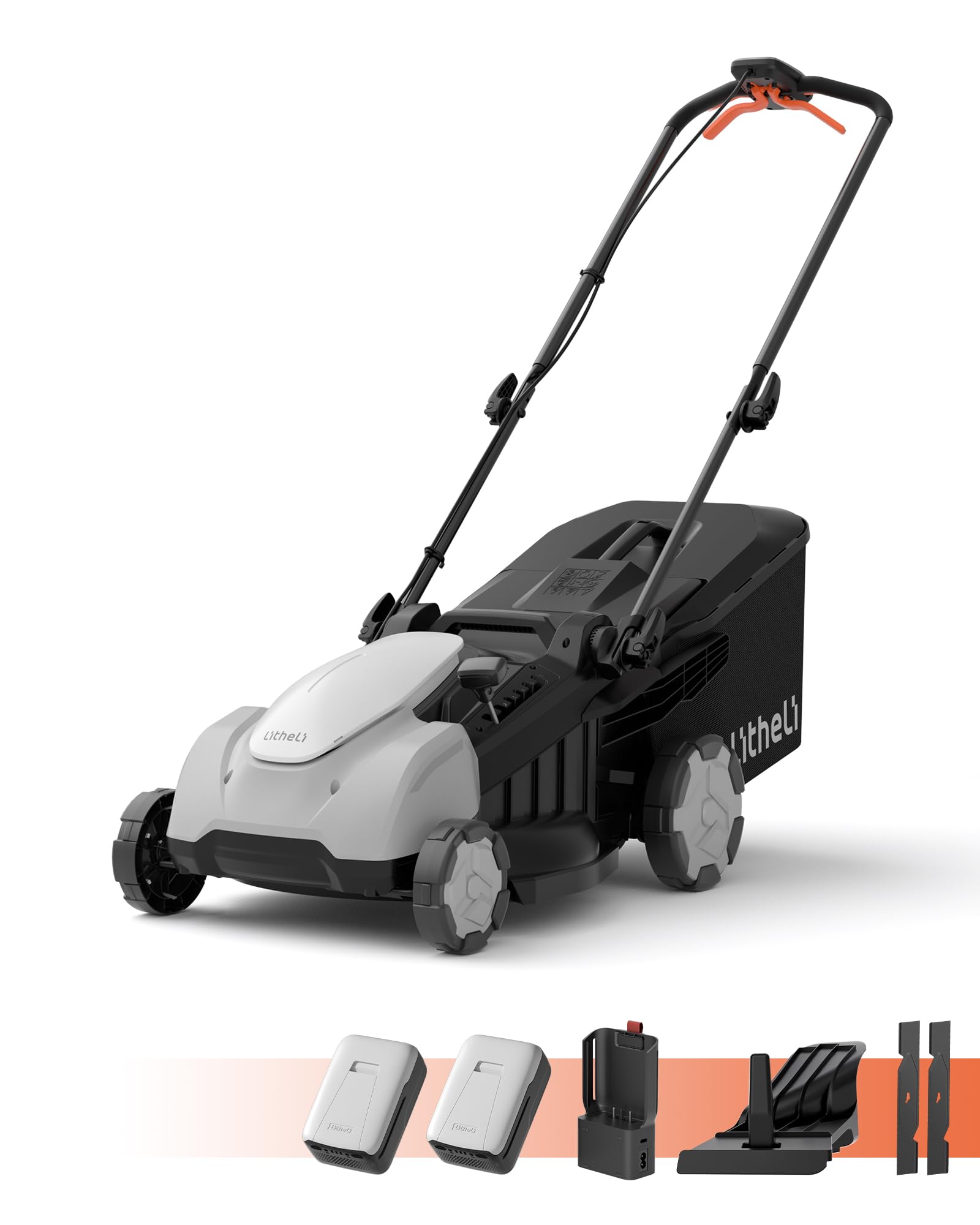 LiTHELi mower front packaging showing model and features for easy identification