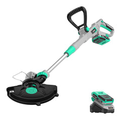 LiTHELi front view of trimmer showing compact body and 12-inch path advantage