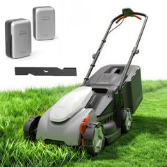 LiTHELi front view showing 9-gallon grass catcher and easy cleanup