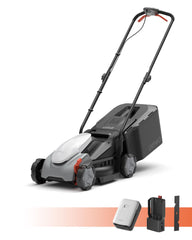 LiTHELi mower front profile showing compact design and easy maneuverability