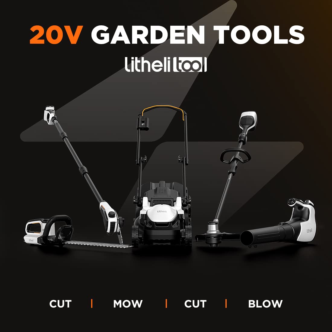 LiTHELi trimmer held to show 5.6 lb lightweight design for easier control