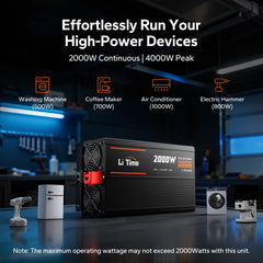 LiTime inverter dual AC outlets ready to power devices and provide reliable supply