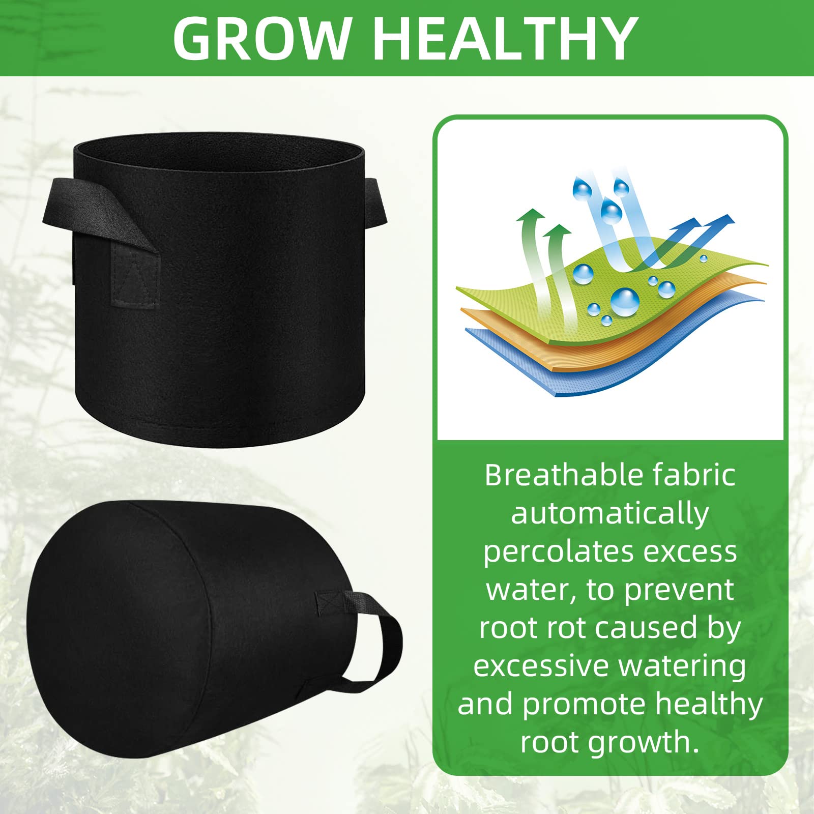 LITLANDSTAR grow bag filled with soil and seedlings showing easy planting benefit