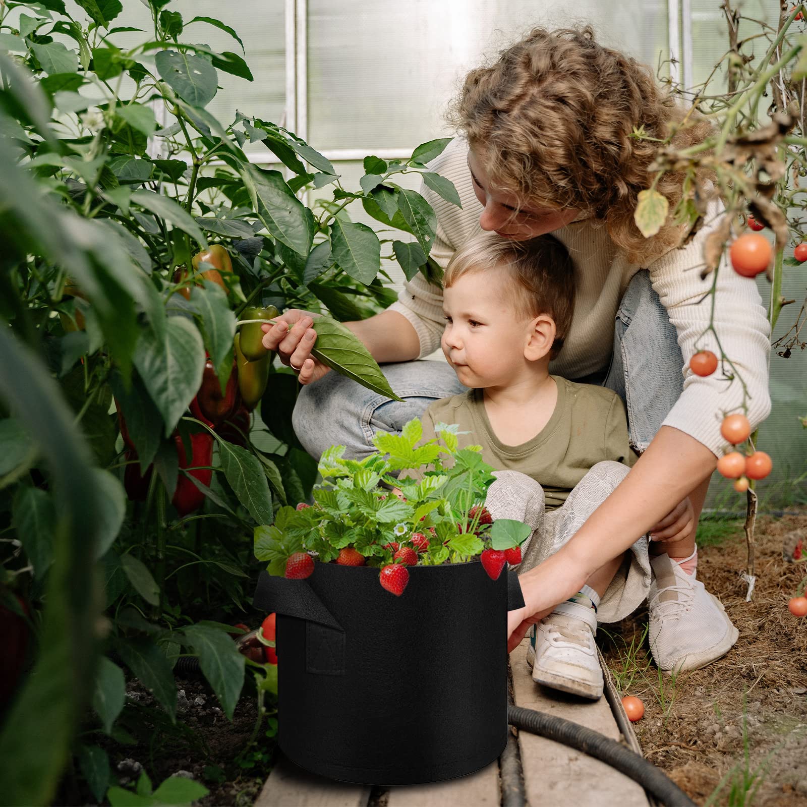 LITLANDSTAR folded grow bags stored flat saving space between seasons