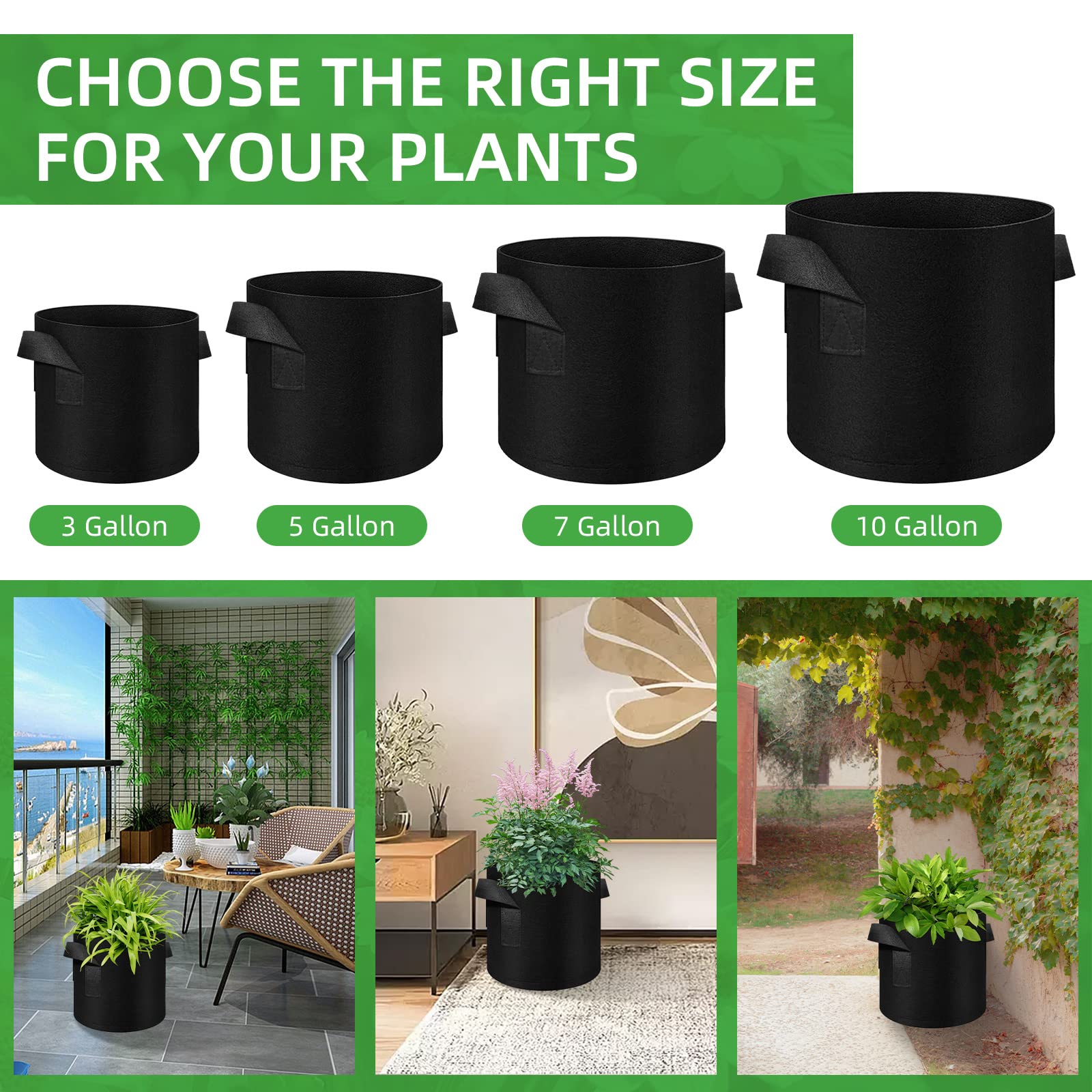 LITLANDSTAR folded flat grow bag for compact storage and season change benefit