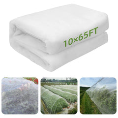 LITLANDSTAR front view of 10x65FT netting showing size and white color, protects crops