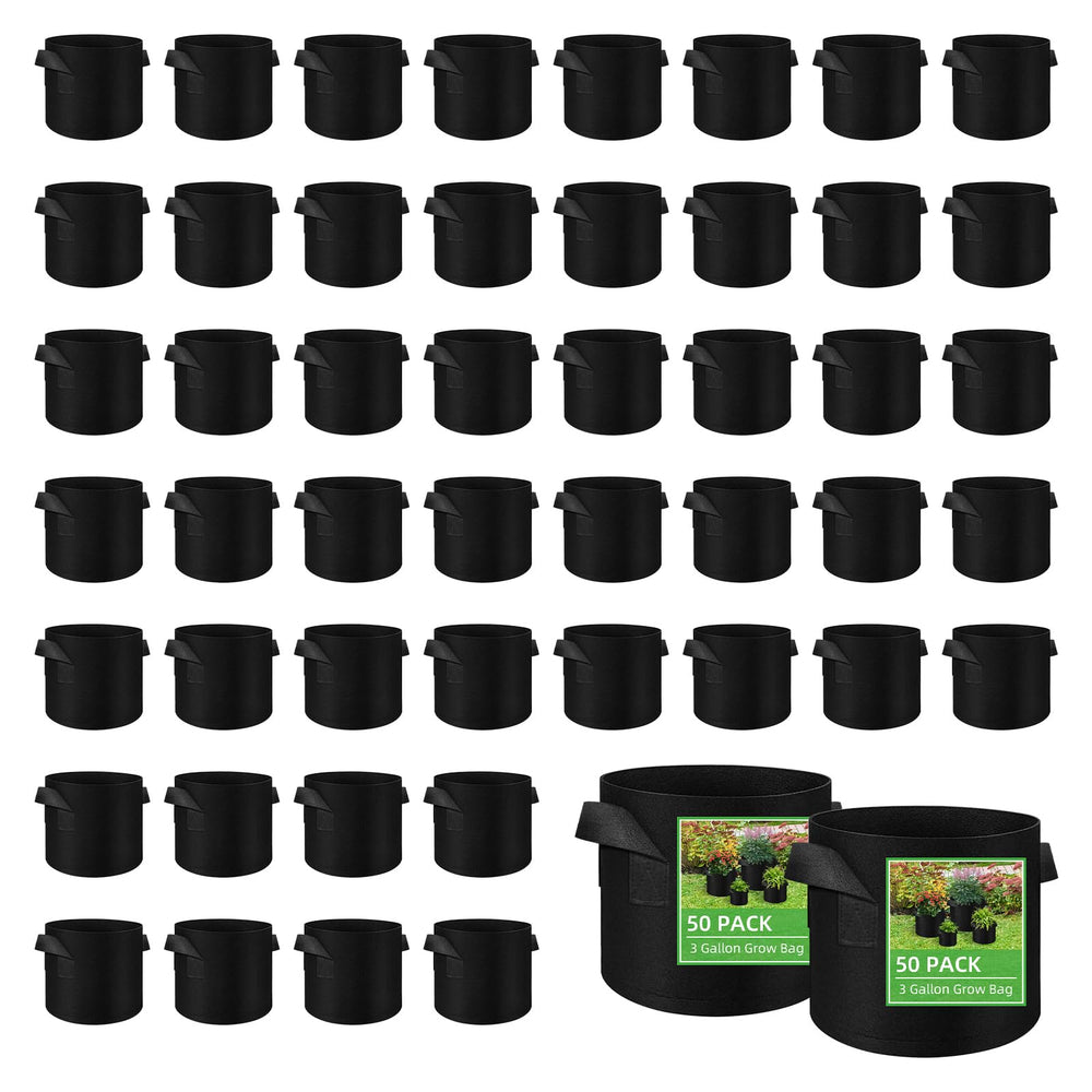 LITLANDSTAR front view of 50-pack grow bags showing quantity and compact packaging benefits