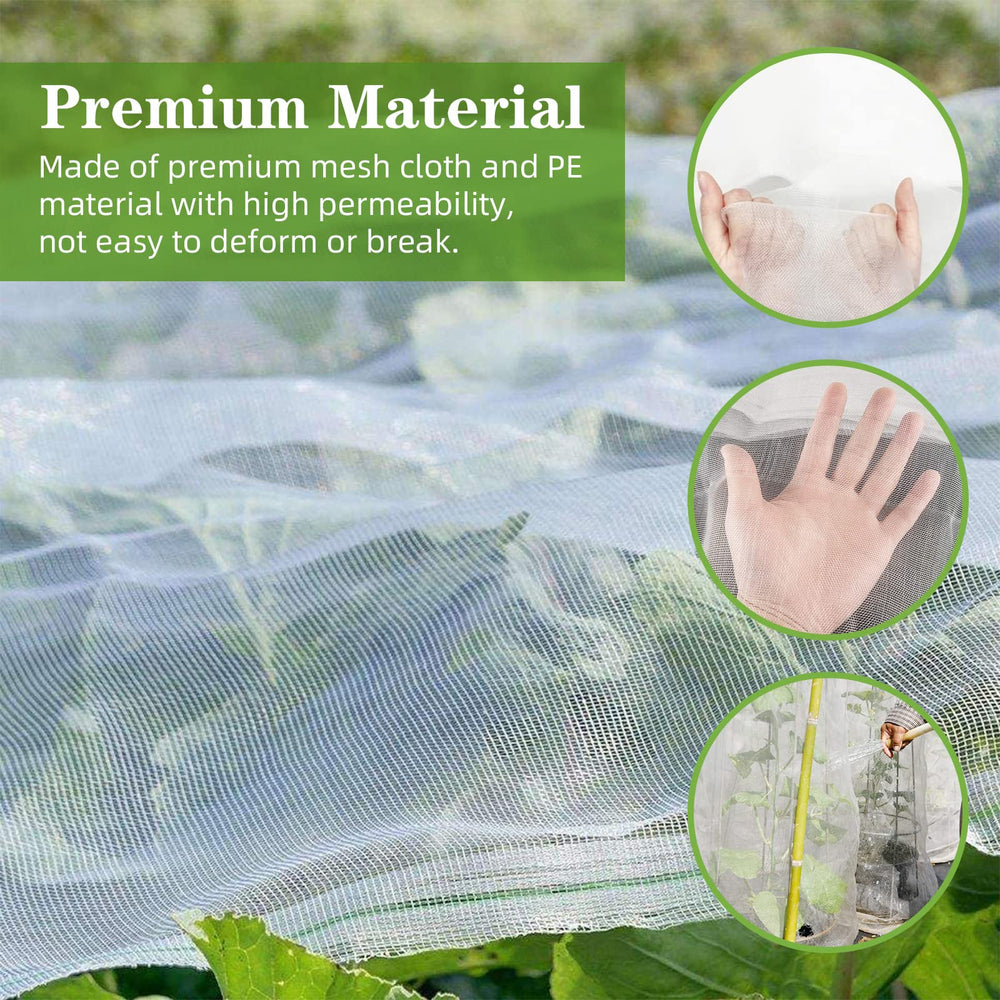 LITLANDSTAR netting roll beside a hand for scale, demonstrates large 10x65FT coverage