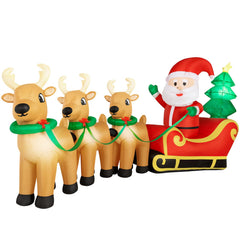 Litmustes front view of Santa sleigh glowing for dramatic curb appeal