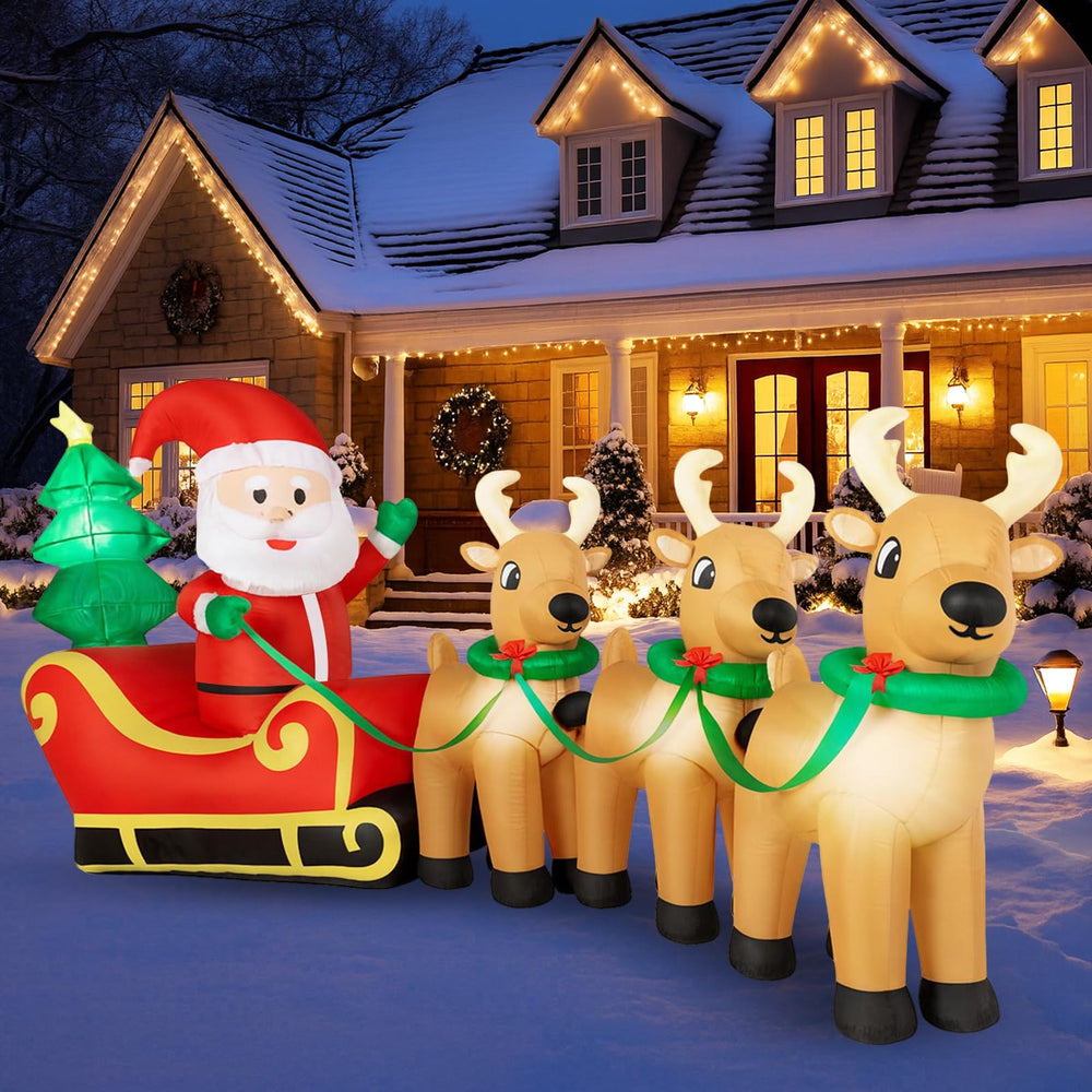 Litmustes inflatable on a lawn at night creating festive atmosphere