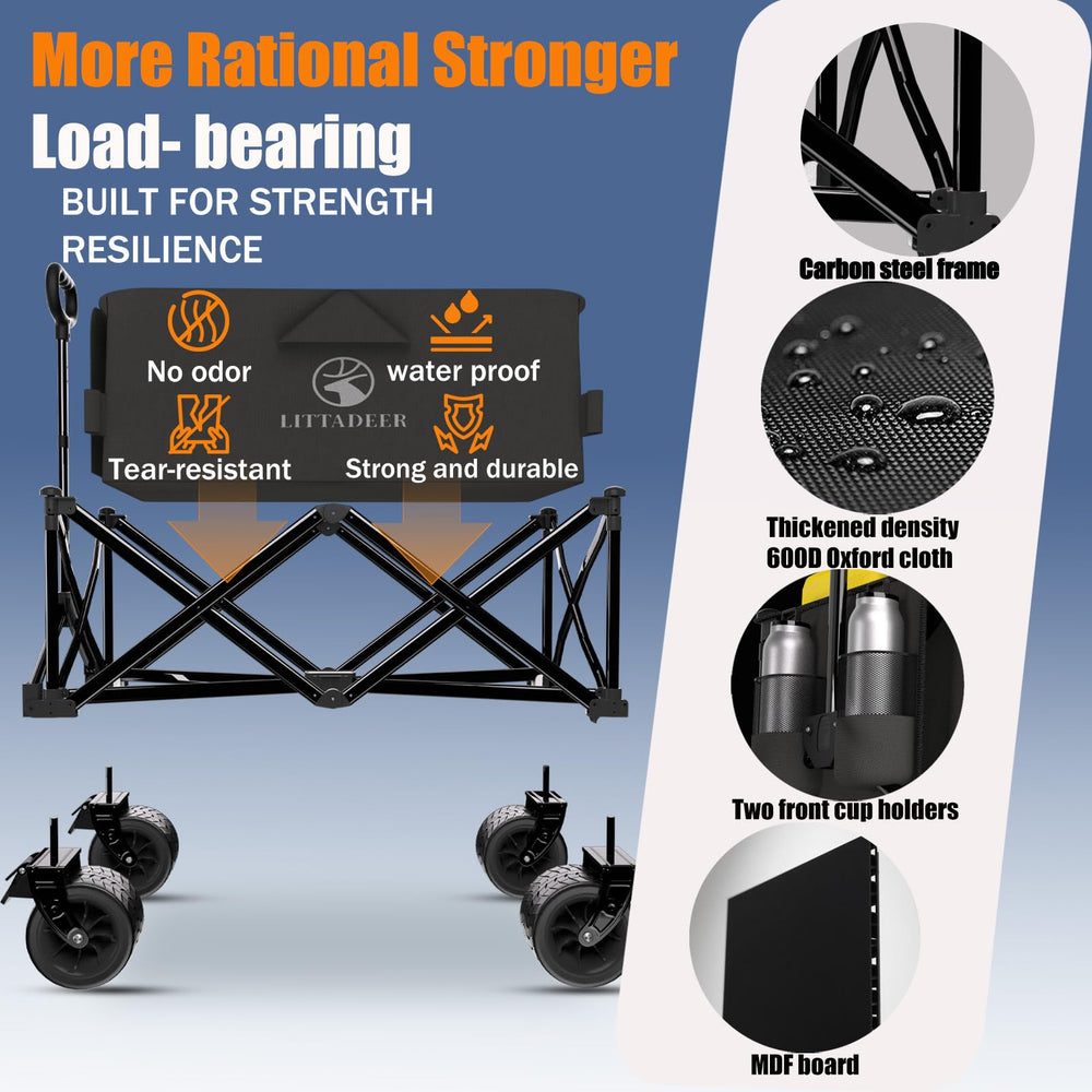 Littadeer adjustable handle detail ensuring comfortable towing benefit