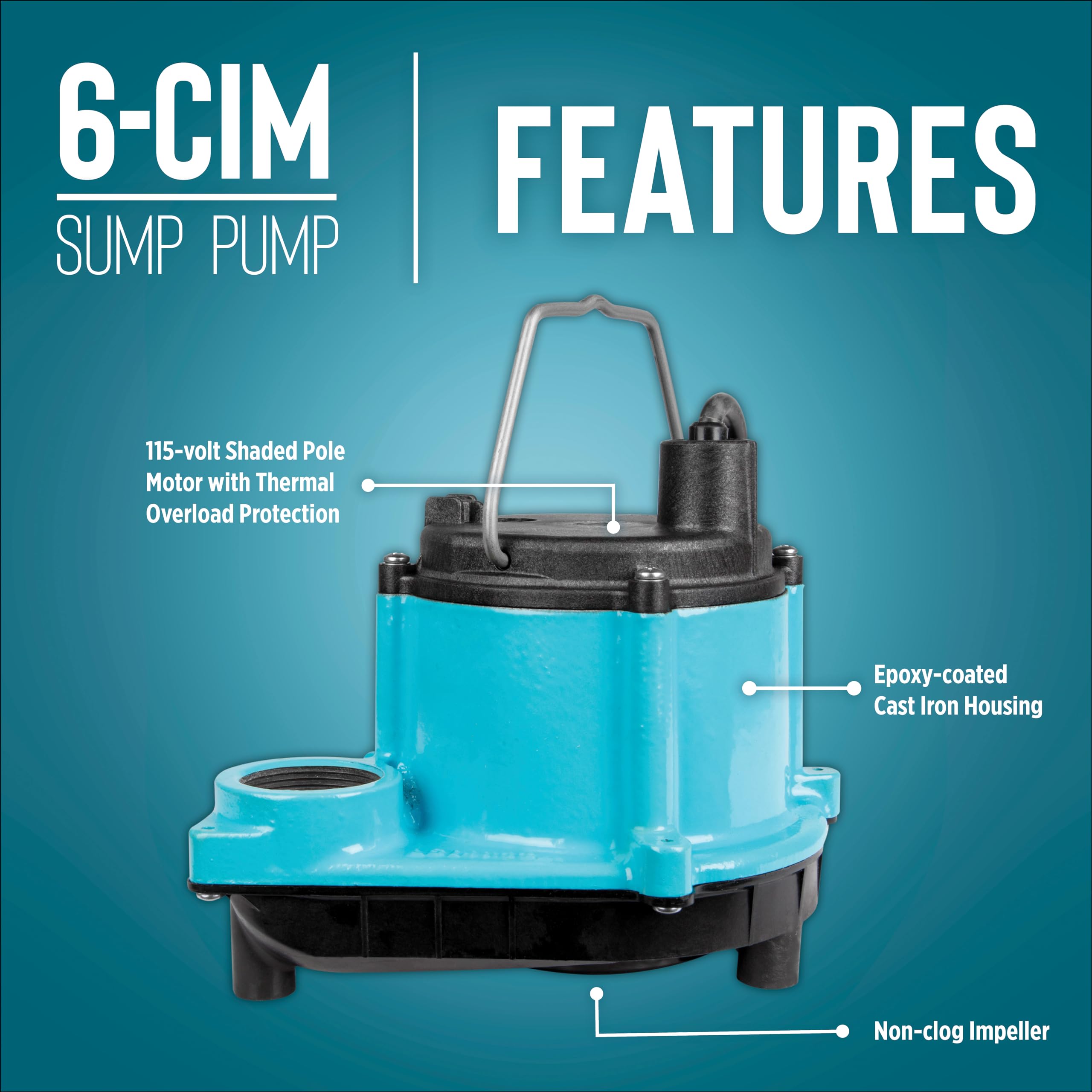 Little Giant included adapters and 3/4" garden hose fitting for versatile hookups