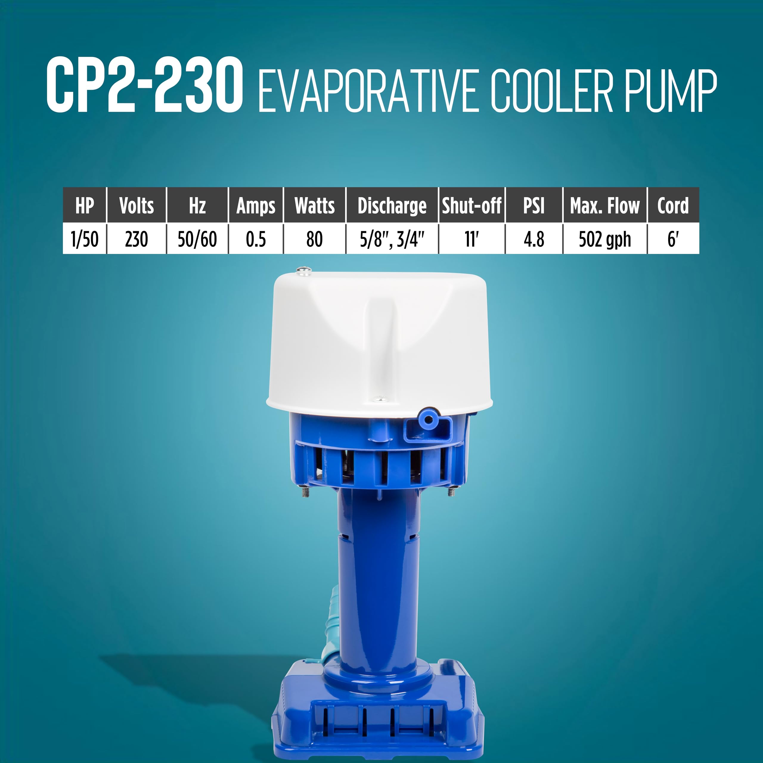 Little Giant CP2-230 installed in evaporative cooler demonstrating reliable circulation benefit