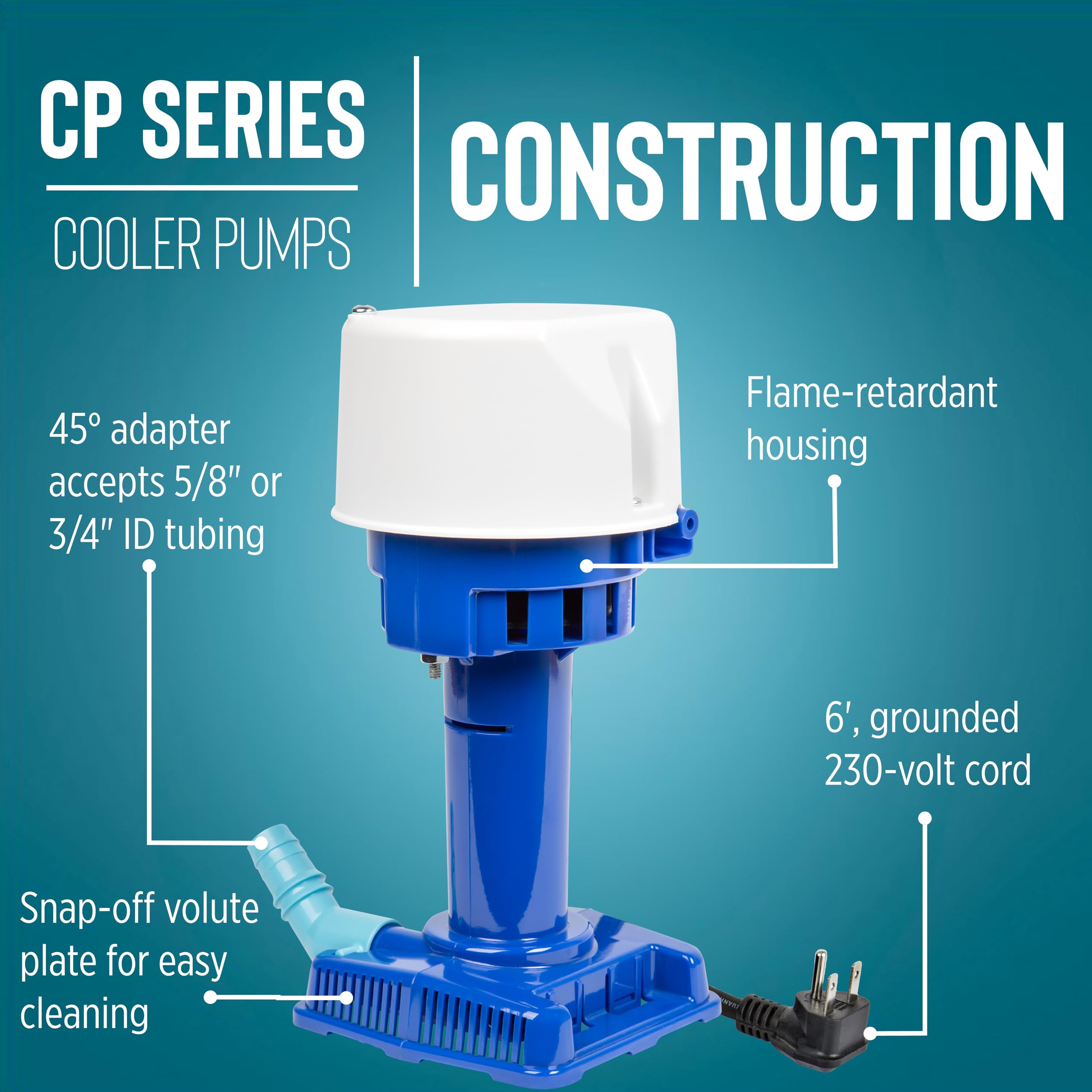 Little Giant CP2-230 snap-off volute closeup for easy cleaning and quick maintenance benefit