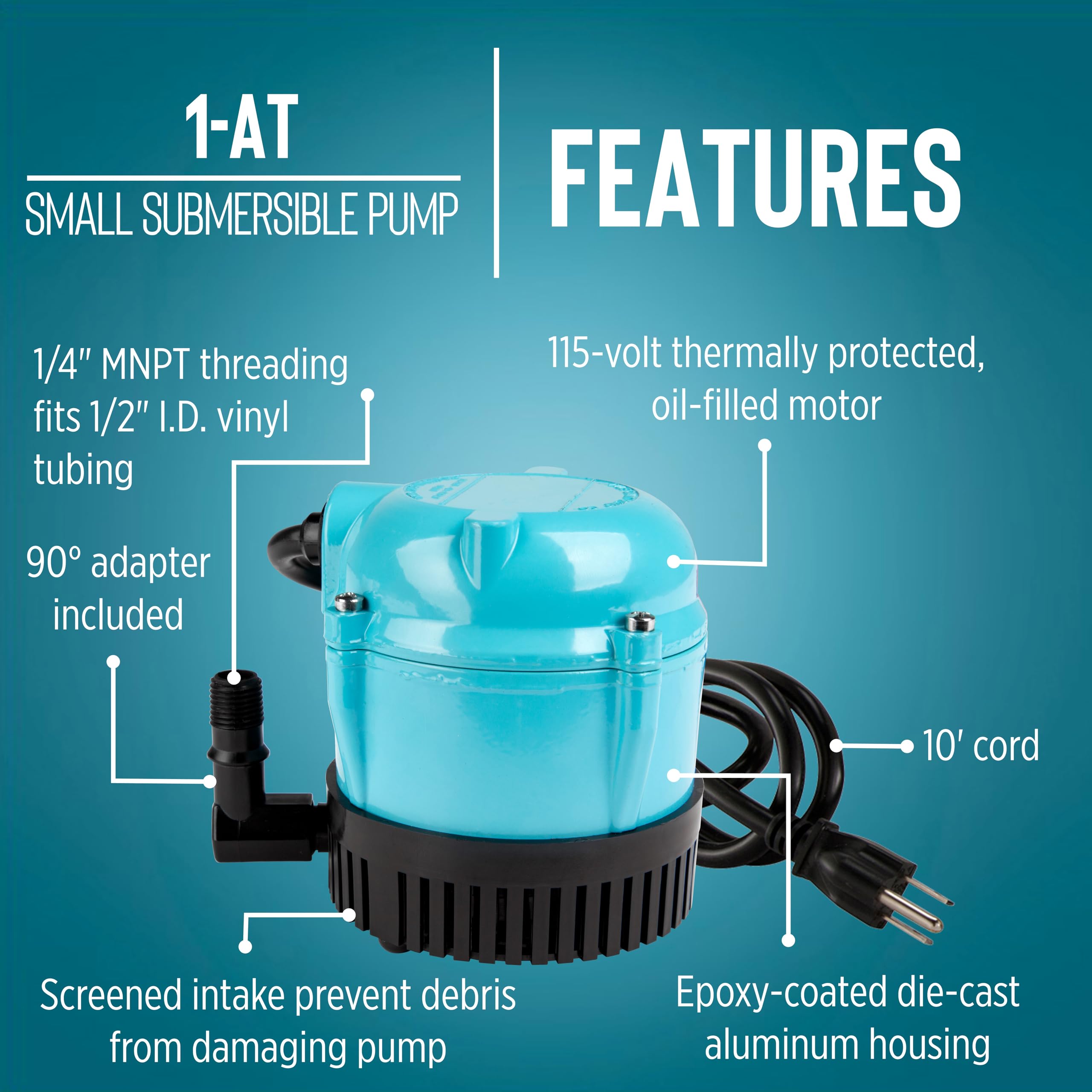 Little Giant close-up of epoxy-coated housing for corrosion resistance