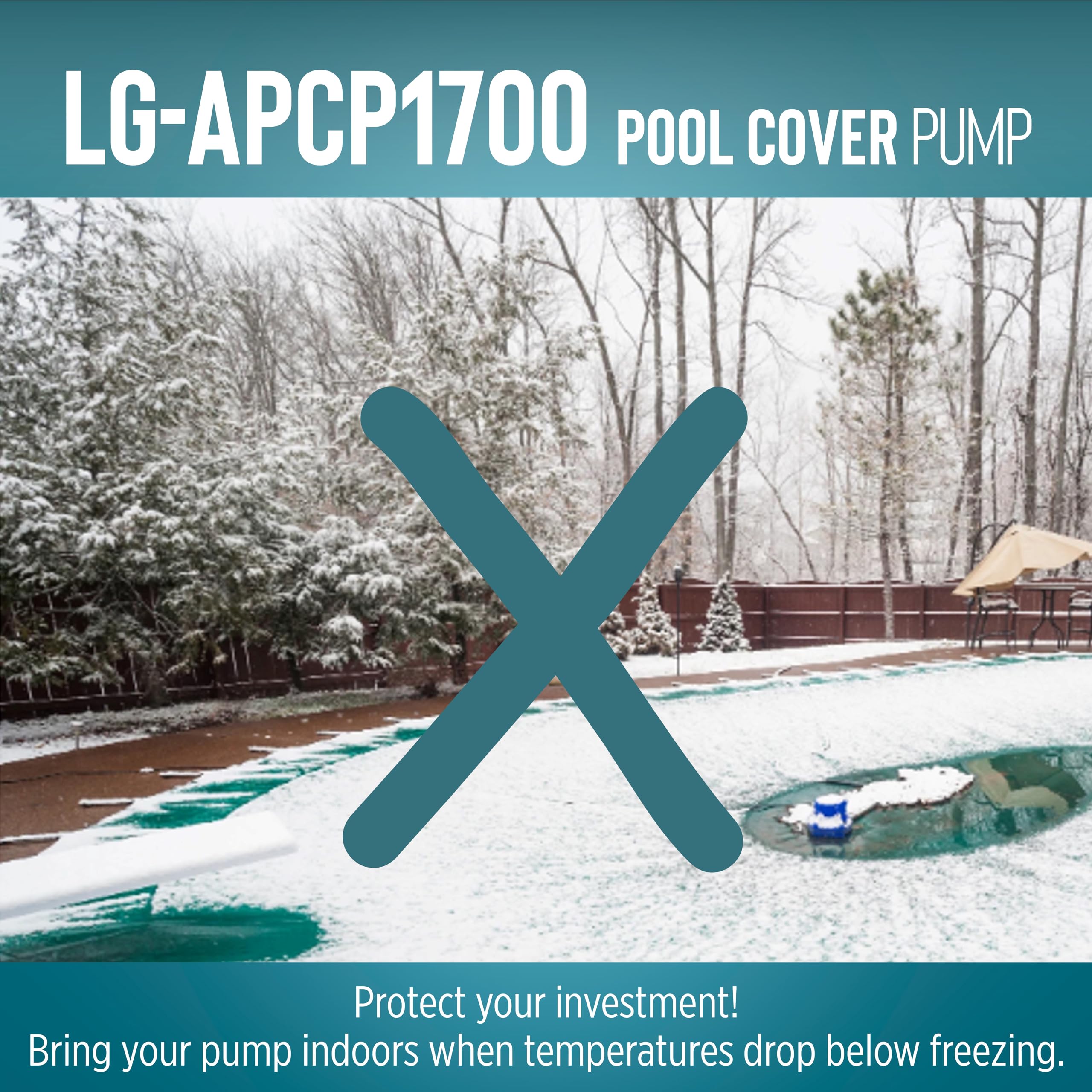 Little Giant LG-APCP1700 installed on rooftop removing standing water to prevent sagging