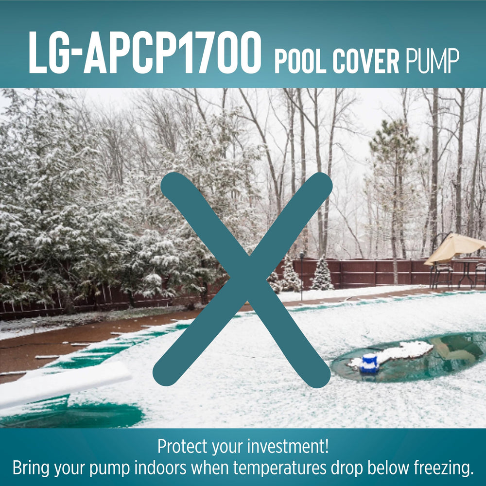 Little Giant LG-APCP1700 installed on rooftop removing standing water to prevent sagging