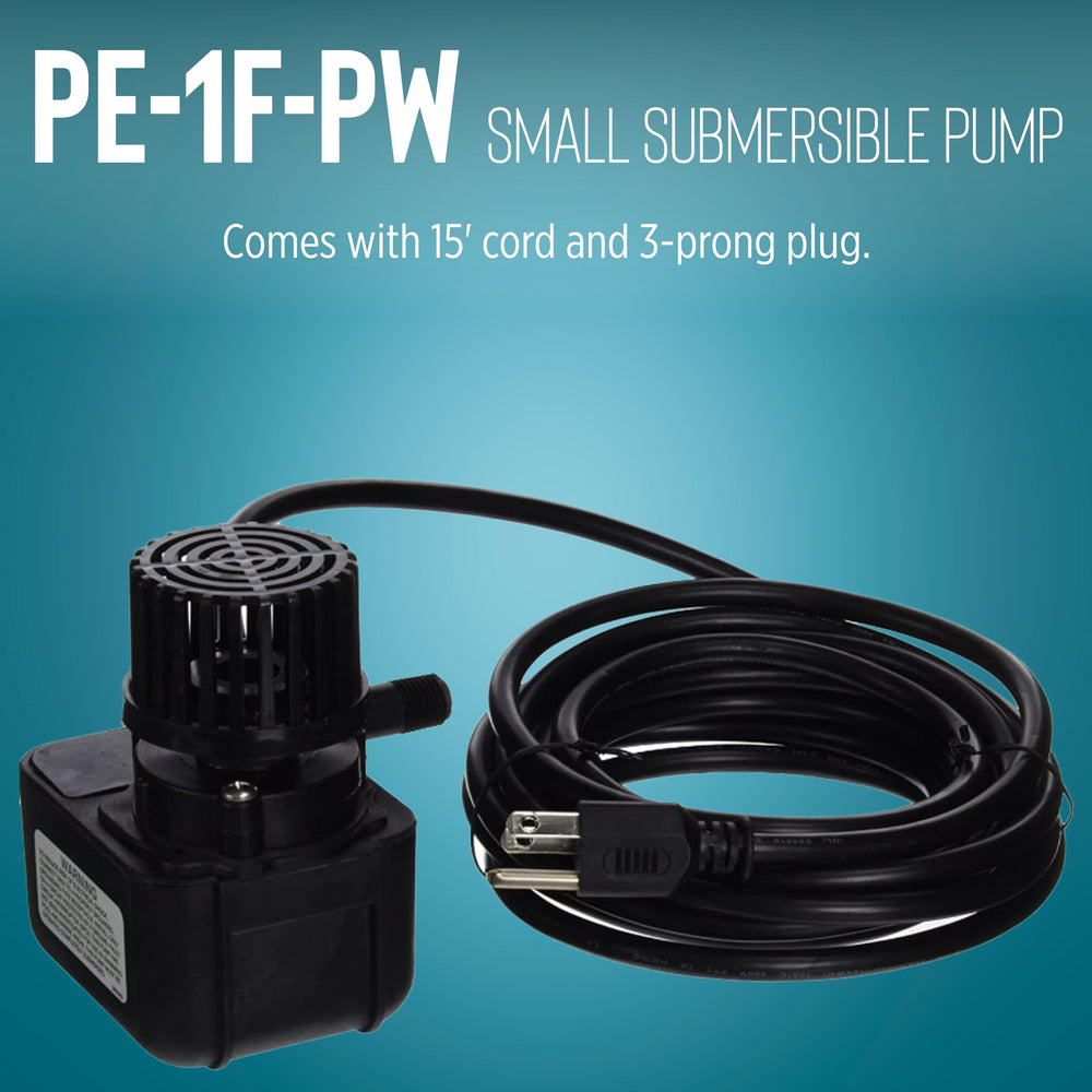 Little Giant pump 15-foot cord and grounded plug giving placement flexibility and safety