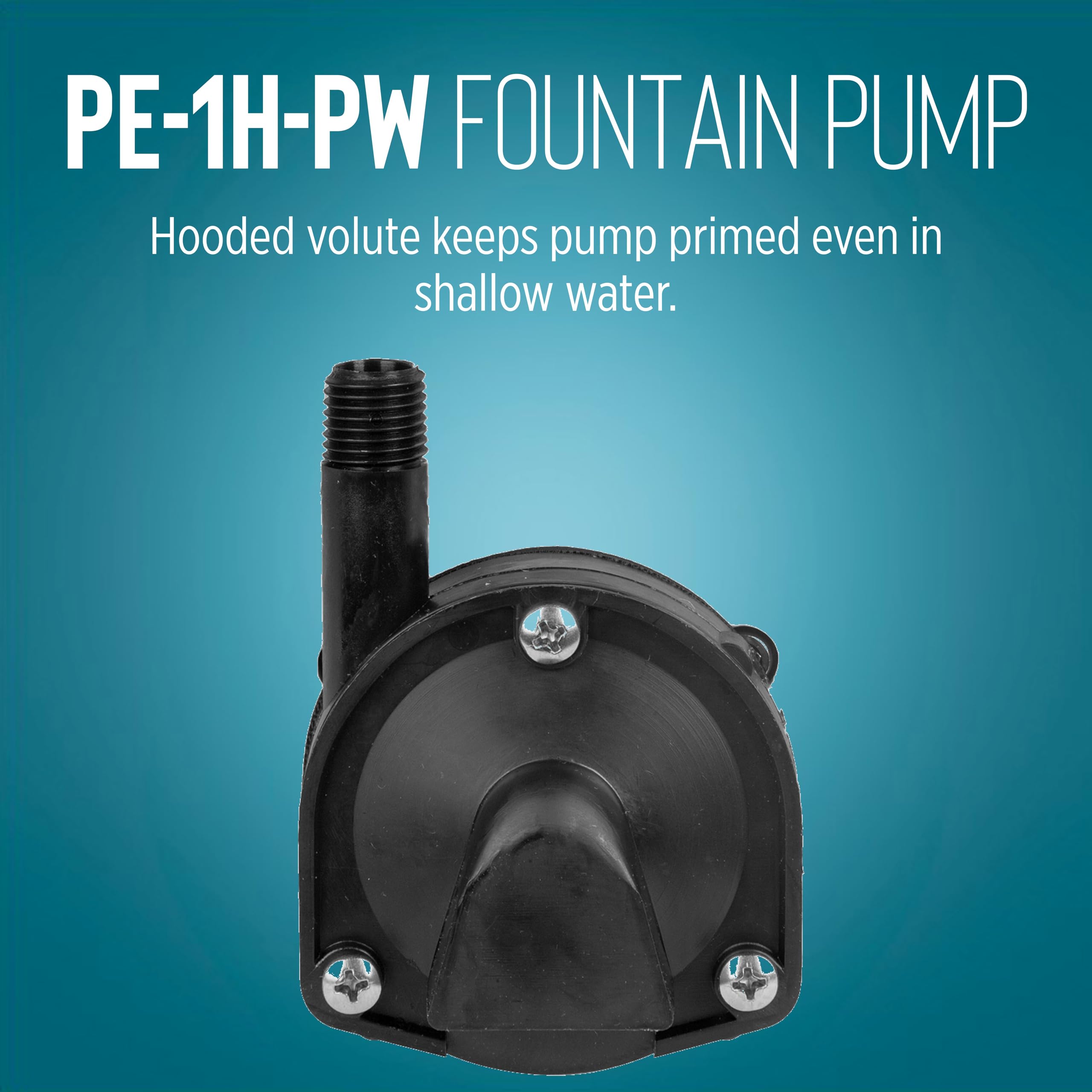 Little Giant pump installed in a garden fountain demonstrating quiet circulation