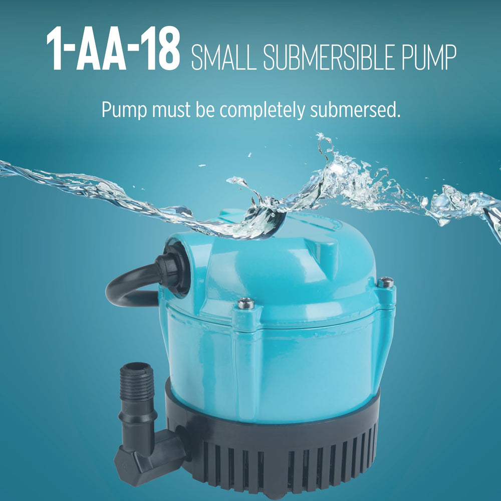 Little Giant pump installed in a garden fountain demonstrating quiet water flow