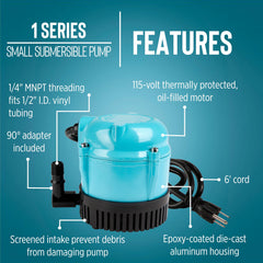 Little Giant screened intake close-up protecting impeller and extending pump life