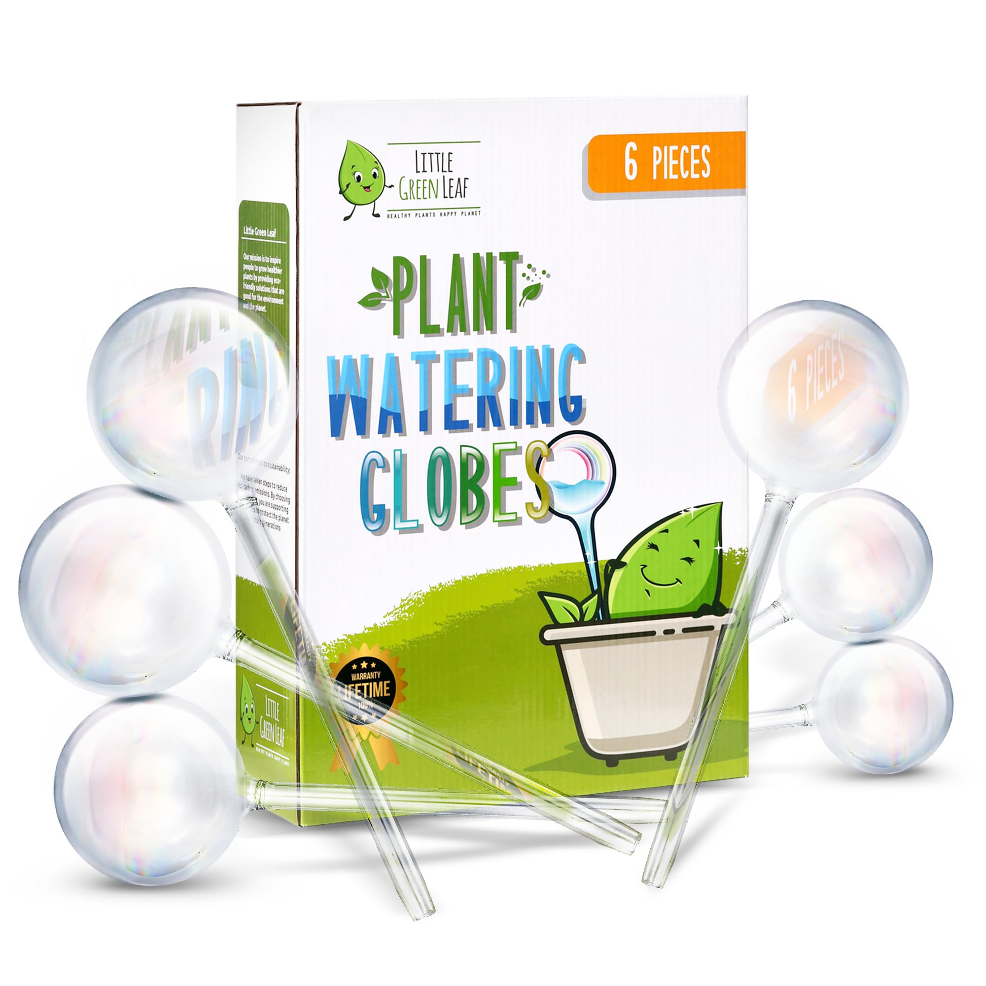 Little Green Leaf front packaging shows six globes and benefits