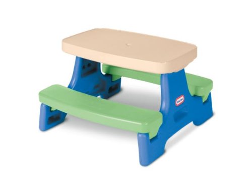 Little Tikes folded storage profile demonstrating compact foldability for easy transport and storage